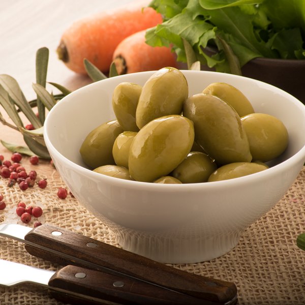 Olive verdi giganti "Bella di Cerignola" in salamoia linea BIO